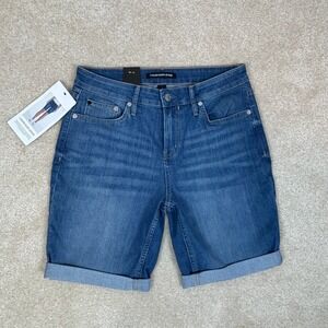 Calvin Klein Jeans Womens Denim Shorts Cuffed Mid‎ Rise Blue Size 10 NWT